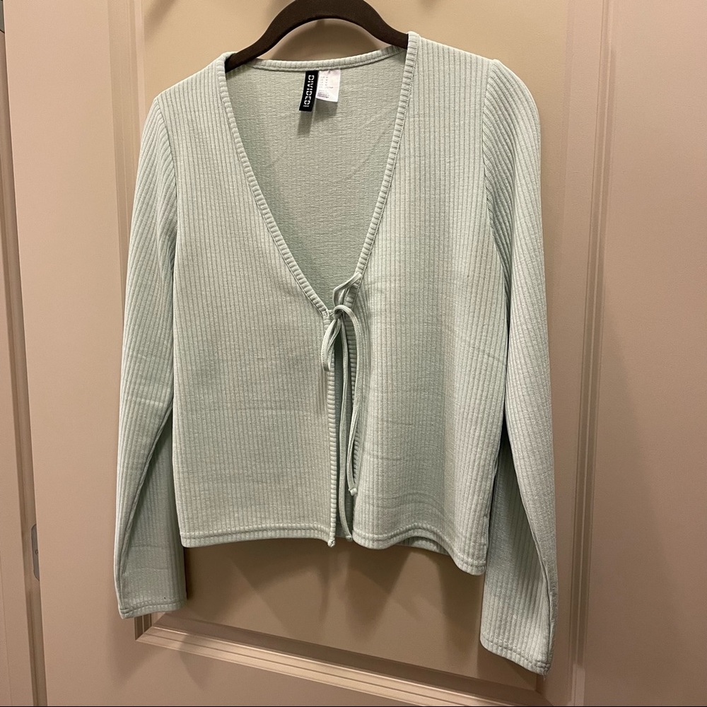 Light Green Open Cardigan